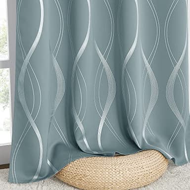 NICETOWN Room Darkening Curtains for Living Room, Stormy Sea, 2 PCs, 52 inch by 84 inch, Easy Care Solid Thermal Insulated Grommet Room Darkening Curtains/Panels/Drapes for Bedroom Decoration - Image 5