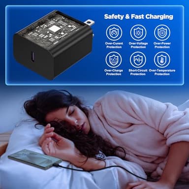 45W Super Fast Charging Block and Long USB C to C Cable 10ft, Type C Wall Plug and Android Phone Charger Cord for Samsung Galaxy S25/S24 Ultra/S23+/S22 Plus/S21/S20/Note 20/10/iPhone 17 16 15 Pro Max - Image 5