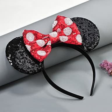 FANYITY Mouse Ears, Sequin Mouse Ears Headband for Girls Women Halloween Birthday Party (TXXRD-W) - Image 4