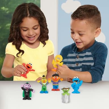 Sesame Street Neighborhood Friends, 7-piece Poseable Figurines, Kids Toys for Ages 2 Up by Just Play - Image 2
