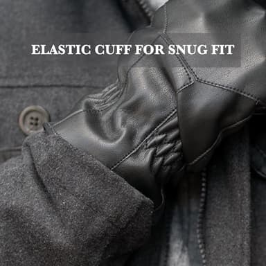 isotoner Men's Water Repellent Lined Genuine Leather Touchscreen Gloves - Image 5