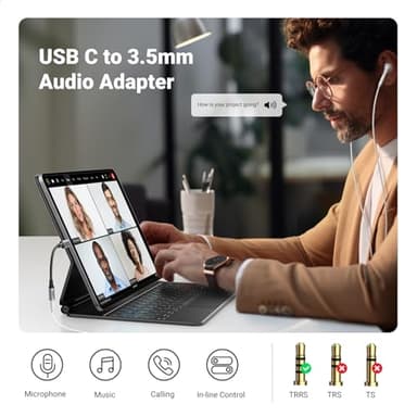 UGREEN USB C to 3.5mm Audio Adapter Type C to Headphone Aux Jack Dongle 24bit/96kHz HiFi DAC Cable Cord Compatible with iPhone 17 16 Pro Max/16 Plus, iPad, Galaxy S25 S24 Ultra, Pixel 10 Grey - Image 2