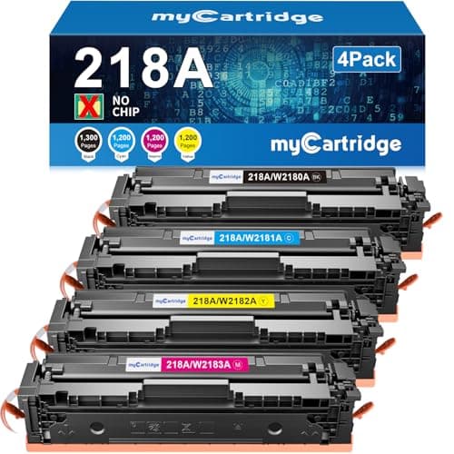 218A Toner Cartridges 4 Pack Compatible Replacement for HP 218A 218X for Color Laserjet Pro 3201dw MFP 3301fdw 3301cdw 3301sdw Printer Ink W2180A W2180X High Yield (BCMY, 4-Pack) - Image 1