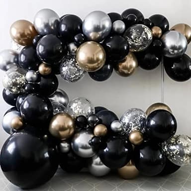 Voircoloria 130pcs Black Balloons Different Sizes 18" 12" 10" 5" Party Latex Balloons for Birthday Graduation Baby Shower Anniversary New Year Holiday Party Decorations - Image 6