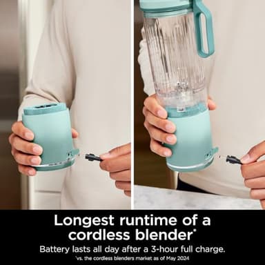 Ninja Blast Max, Portable Blender + Twist & Go, Personal Smoothie, Blend, Ice Crush, 3 Programs, Cordless, 22oz removable Vessel, Dishwasher Safe, Leakproof, Sea Glass, BC251MT - Image 4