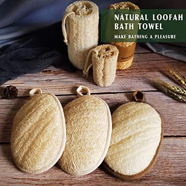 Natural Loofah Sponge Exfoliating Body Scrubber (3 Pack),Made with Eco-Friendly and Biodegradable Shower Luffa Sponge, Loofah for Women and Men, Beige - Image 7
