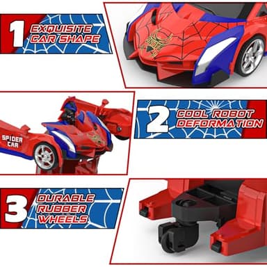 BLUEJAY Transform Rc Cars for Boys 4-7 8-12, 2.4Ghz Remote Control Car 1:18 Scale Transforming Robot, One-Button Deformation 360° Rotation Car Toy Gifts for Boys 3-5 - Image 4