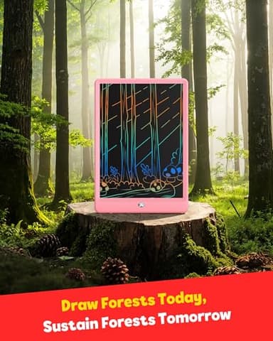 TEKFUN LCD Writing Tablet Doodle Board, 10inch Colorful Drawing Pad for Kids, Mess Free Coloring for Toddlers, Toys Gifts for 3 4 5 6 7 8 Year Old Girls Boys (Pink) - Image 10