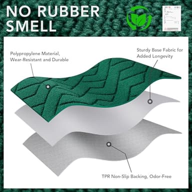 hicorfe Front Door Mat Outside Entrance,24"x35" Absorbent Muddy Dirt Resist Welcome Door Mats Outdoor Indoor,Stain and Fade Resistant,Non Slip Backing Entry Mat Doormat for Entryway (Evergreen) - Image 8