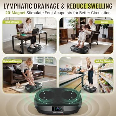 FLYBIRD Vibration Plate Exercise Machine, 120 Adjustable Speed High Intensity Vibration for Muscle Toning Weight Loss Lymphatic Drainage, Full Body Workout Vibration Plate Ideal for Fitness & Recovery - Image 5