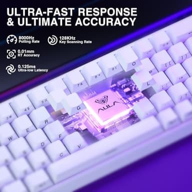 AULA Hero 68 HE 60% Gaming Keyboard Wired, Hall Effect Magnetic Switch Keyboard with Adjustable Actuation, Fast Trigger Mode, 8K Hz Polling Rate, 0.125ms Latency,Side Printed PBT Keycaps, RGB Backlit - Image 5
