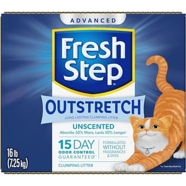 Fresh Step Outstretch Advanced Long Lasting Clumping Litter Simply Unscented, Activated Charcoal Litter Lasts 50% Longer, 32 lbs. (2 x 16 lb. Box) - Image 15