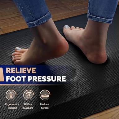 FEATOL Anti Fatigue Mat for Standing, 9/10 Extra Thick Ergonomic Standing Desk Mat, Comfort & Durable Memory Foam Standing Mat at Home,Office All Day (20" x 32", Black, 1PC) - Image 3