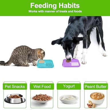 LUKITO 3PCS Lick Mat for Dogs and Cats, Licking Mat with Suction Cups for Anxiety Relief, Cat Peanut Butter Lick Pad for Boredom Reducer, Dog Enrichment Toy, Dog Lick Mat for Bathing Grooming - Image 5