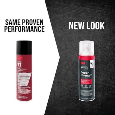 3M Super 77 Multi-Surface Spray Adhesive, 14.1 oz., Low VOC, Quick Bond, Fast Drying, Clear Finish for Foil, Foam, Paper, Metal, Plastic, Fabric, and Cardboard (77-NAT) - Image 2