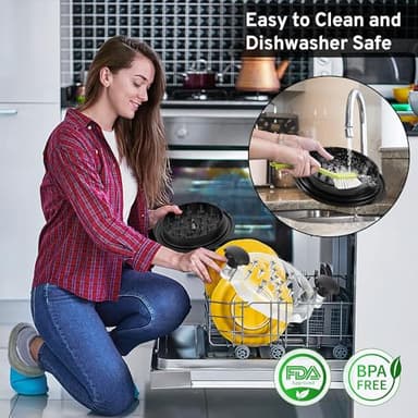 3rd Gen Chicken Shredder Tool Twist Large with Detachable Plate for Easy Transfer, Chicken Breast Shredder, Meat Shredder, Strong Anti-Slip Strip Base, Visible Lid, Ergonomic Handle, Dishwasher Safe - Image 7