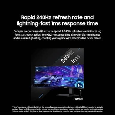SAMSUNG 49" Odyssey G9 (G95C) Series DQHD 1000R Curved Gaming Monitor, 240Hz, 1ms(GtG), DisplayHDR 1000, AMD FreeSync Premium Pro, Eye Saver Mode, Auto Source Switch+, LS49CG950ENXZA, 2024 - Image 6