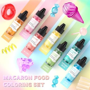 Cherrysea Oil Based Food Coloring for Chocolate Macaron Oil Edible Food Dye Set for Halloween Baking Royal Icing Cookie Supplies Gluten Free 7x6ml Food Grade Food Color Kit, 0.25 Fl. Oz/Bottles - Image 2