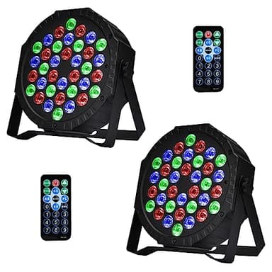 Stage Lights Dj Lights for Parties Led Stage Lights Sound Activated Portable Party Lights Par Lights 36 Led RGB Remote Control Disco Lights Uplights for Indoor Events Bar Birthday Wedding Outdoor - Image 8