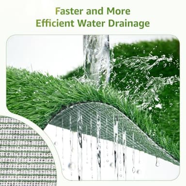 LOOBANI Dog Grass Pee Pads, 2 Pack Artificial Grass Pads for Potty Tray, Fake Grass for Dogs to Pee On, Outdoor Indoor Pee Grass for Dog Potty (18 * 23 inch) - Image 6