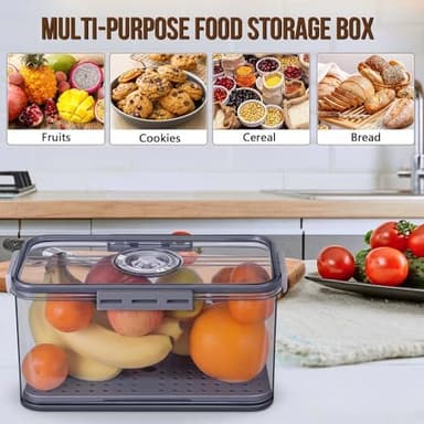 Gifhomfix Bread Box Bread Boxes for Kitchen Counter Airtight, Time Recording Bread Storage Container with Lid, Bread Keeper for Homemade Bread, Toast, Bagel, Donut and Cookies, LARGE Grey - Image 8