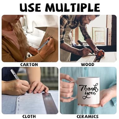 TBC The Best Crafts Permanent Markers Set, Fine Flexible Tip, Quick-Dry & Fade-Resistant, Works on Paper, Plastic, Metal & More, Vibrant Colors(20 Black) - Image 5