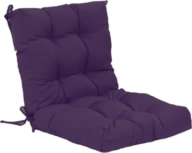 QILLOWAY Outdoor Seat/Back Chair Cushion Tufted Pillow, Spring/Summer Seasonal All Weather Replacement Cushions. (Purple - Image 2