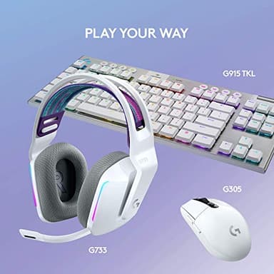 Logitech G733 Lightspeed Wireless Gaming Headset, Suspension Headband, Lightsync RGB, Blue VO!CE Mic, PRO-G Audio – White, Gaming Headset Wireless, PC, PS5, PS4, Switch Compatible - Image 8