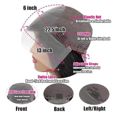 PXXBCC 32 Inch 13x6 Lace Front Wigs Human Hair 200% Density Body Wave HD Lace Front Wigs Human Hair Pre Plucked Natural Color 100% Virgin Lace Front Wigs for Women - Image 6
