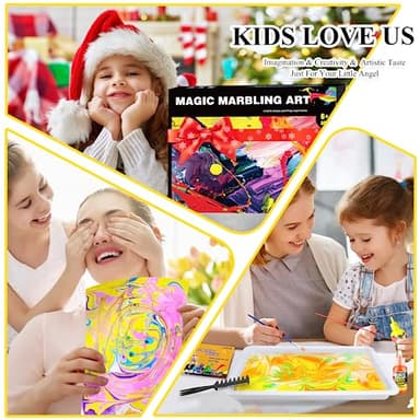 Water Marbling Paint Kit, Arts and Crafts For Kids,Birthday Gifts for Girls Boys 3+Years Old, Toys For Ages 8-13 5-7 3-6, Art Supplies for Kids - Image 6