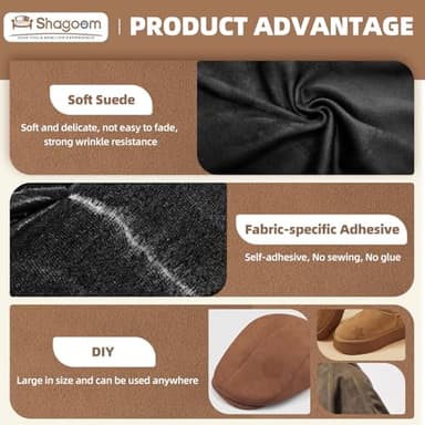 Shagoom Suede Repair Patch, 35X79 Inch Fabric Large Repair Tape, Self-Adhesive Patches for Furniture, Sofa, Car Interior, Shoes, Hand Bag, Clothing (Coffee, 35X79 Inch) - Image 3