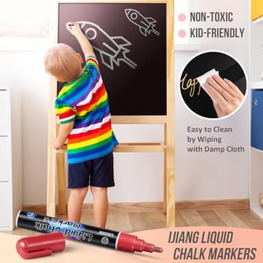 IJIANG Liquid Chalk Markers - Metallic 8Colors, Chalk Markers - 6mm Reversible Tip for Glass, Window, Cars, Chalkboard, Whiteboard, Blackboard Signs - Image 5