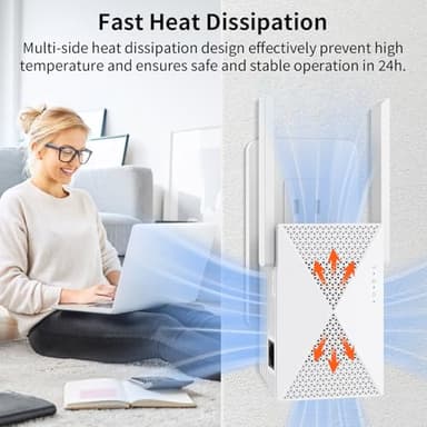 2025 Fastest WiFi Extender Signal Booster - Coverage Up to 9999 sq. ft, Easy Setup, Long Range WiFi Extender, Ethernet Port & Access Point, and Stable Internet Performance with 60+ Devices - Image 5