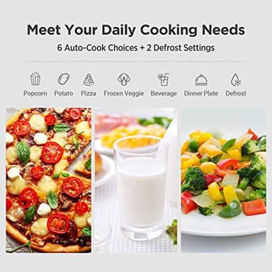 COMFEE EM720CPL-PMB Countertop Microwave Oven with Sound On/Off, ECO Mode and Easy One-Touch Buttons, 0.7 Cu Ft, Black - Image 5