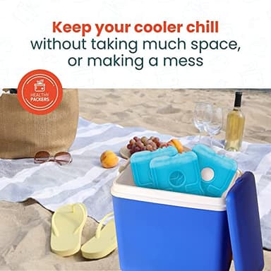 Healthy Packers Ice Packs for Lunch Boxes & Coolers - Freezer Packs - Original Cool Pack | Cooler Accessories for Beach, Camping & Fishing | Slim & Long-Lasting Reusable Ice Pack for Cooler (Set of 4) - Image 8