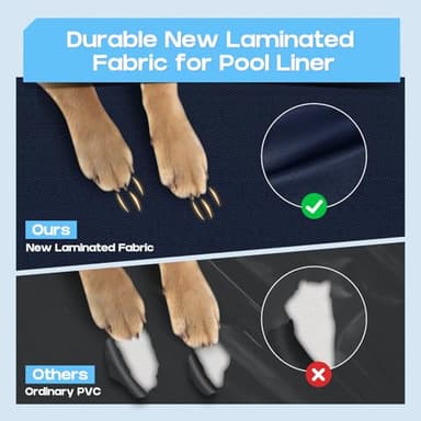 Raxurt Foldable Dog Pool for Unique Octagonal Structure, 82'' Durable Dog Pool with Reinforced Support Boards for Outside Backyard - Image 5