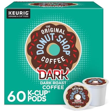 The Original Donut Shop Dark Keurig Single-Serve K-Cup Pods, Dark Roast Coffee, 60 Count, (6 Packs of 10) - Image 1