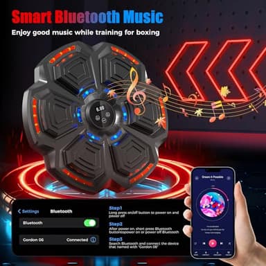 Music Boxing Machine for Adults,Bluetooth Smart Boxing Training Machine,Wall Target Punching Workout for Kids,Reflex Training Suitable for Home,Office,Gym,Fun Fitness Equipment - Image 2