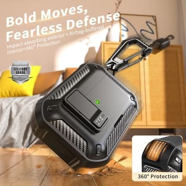 RFUNGUANGO Compatible with AirPods Pro 3rd Generation Protective Case with Phone Holder Compatible with Back Magnetic Suction Function Suitable for AirPods Pro 3 Protective Case-Black - Image 6