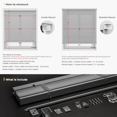 UNISHADES 100% Privacy L-Shaped Blades Mini Blinds for Indoor Windows 1" Vinyl Cordless Window Blinds for Home, for Window Size 34" W × 64" H (Blinds Size 33 5/8" W × 64" H) Grey - Image 7