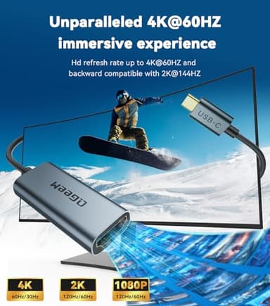 QGeeM USB C to HDMI Adapter 4K@60Hz,Type-C Thunderbolt 3/4 to HDMI Adapter Converter,Compatible for MacBook Pro,iPhone16 Max Plus,iPad Air,XPS,Galaxy S24Ultra,iMac Mini Etc.-2 Pack - Image 3