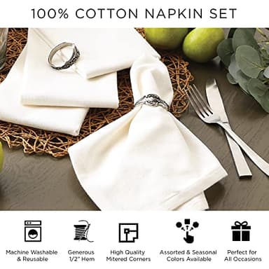 DII Solid Napkin Set Collection, 20x20, Wine, 6 Piece - Image 7