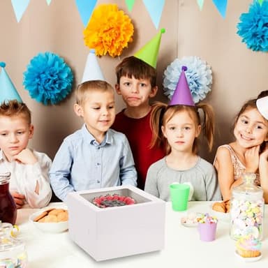 Moretoes 5pcs Cake Boxes, 12x12x8 Inch White Bakery Box with Window, Large Baking Boxes, Square Cake Box for Multi-Layer Cakes, Pastries, Cake Decorating Supplies - Image 7