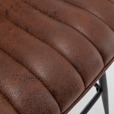 Whiterye Brown Bar Stools Set of 2, Fabric Upholstered Barstools Armless, 24 in Bar Stool Bar Height, Black and Brown Barstools for Home Bar, Coffee Bar. - Image 5