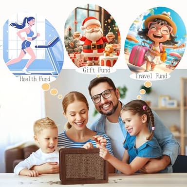 Wooden Cash Money Saving Box,Piggy Bank for Kids & Adults,10000 Savings Challenge Box,Coin Bank Toys Gift for 3-12 Year Old Boys & Girls (10000 Dollar) - Image 4