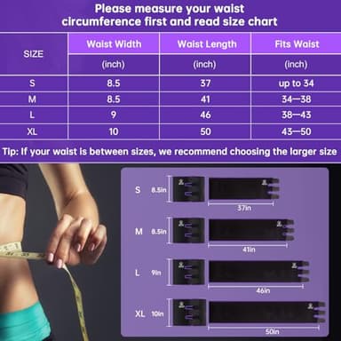 RIYA Waist Trimmer Sweat Waist Trainer for Women and Men Waist Sweat Belt Band Belly Stomach Wrap Purple - Image 2