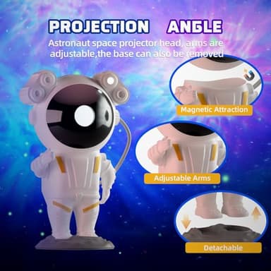 kathluce Galaxy Projector, Tiktok Astronaut Nebula Night Lights, Remote Control Timing and 360°Rotation Magnetic Head,Star Lights for Bedroom,Gaming Room Decor - Image 3