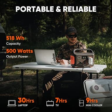 Jackery Portable Power Station Explorer 500, 518Wh Outdoor Solar Generator Mobile Lithium Battery Pack with 110V/500W AC Outlet for Home Use, Emergency Backup,Road Trip Camping (Solar Panel Optional) - Image 3