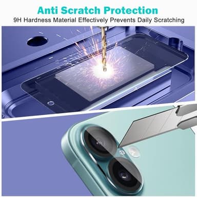 PEHAEL 3+3Pack for iPhone 16 Privacy Screen Protector with Camera Lens Protector Full Coverage Anti-Spy Tempered Glass Film 9H Hardness Easy Installation Bubble Free [6.1 inch] - Image 6