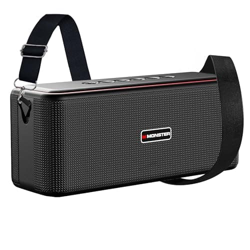 Monster Shock Pro Bluetooth Speaker with Strap, 100W Loud Speaker with Deep Bass, Portable Wireless Speakers with TWS, Long Playtime & Waterproof for Outdoors/Indoors, Supports AUX/TF Card/USB Audio - Image 1
